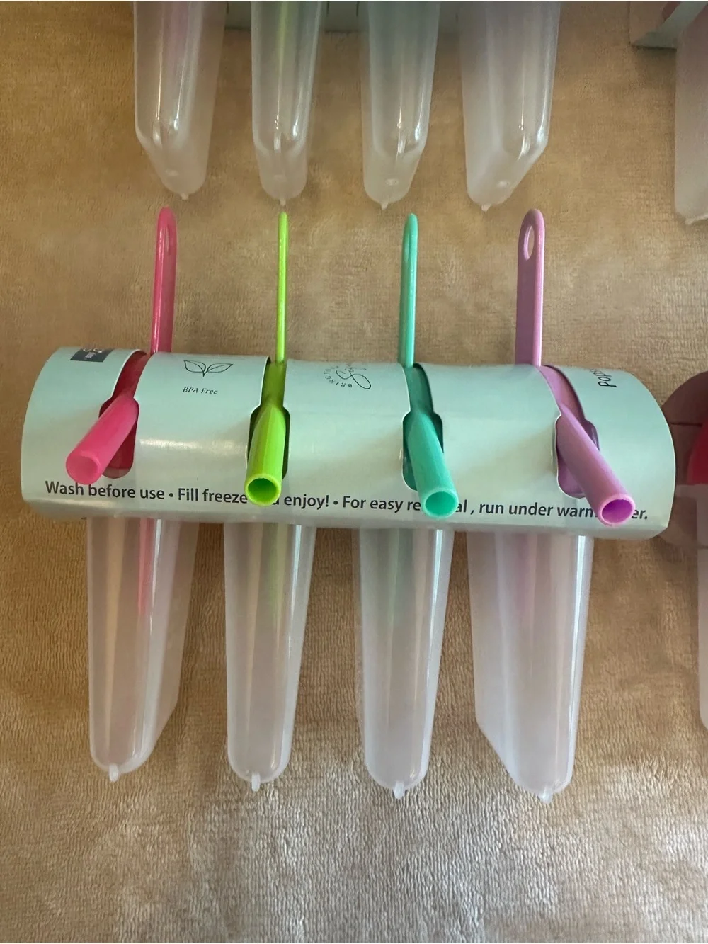 Multi-Color Silicone Frozen Treat Mold Popsicle Maker - 6 Pack